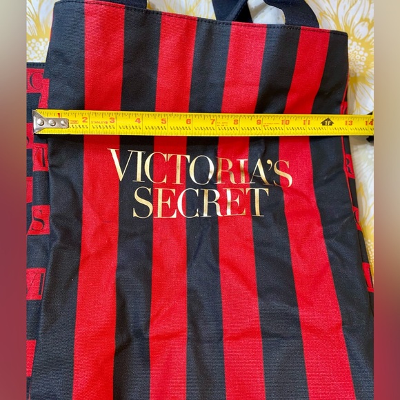 Victoria's Secret Iconic Red and Black Striped Tote - Picture 9 of 16